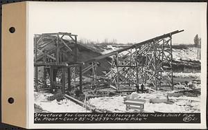 Contract No. 85, Manufacture and Delivery of Precast Concrete Steel Cylinder Pipe, Southborough, Framingham, Wayland, Natick, Weston, structure for conveyors to storage piles, Natick, Mass., Mar. 23, 1939