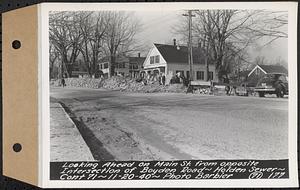 Contract No. 71, WPA Sewer Construction, Holden, looking ahead on Main Street from opposite intersection of Boyden Road, Holden Sewer, Holden, Mass., Nov. 20, 1940