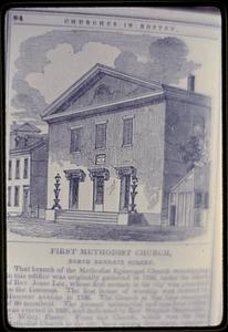 First Methodist Church Boston North End North Bennet Street Boston North End drawn 1843 from Boston Almanac