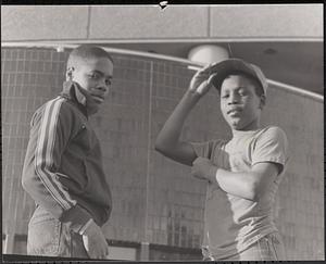 Two boys posing