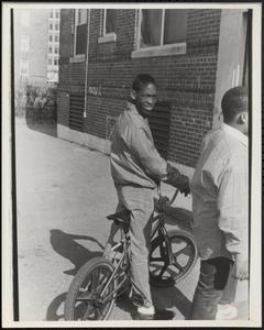 Boy on a bicycle on a sunny day