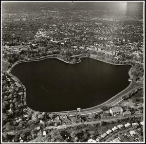 Aerial photograph of Chestnut Hill Reservoir, Boston