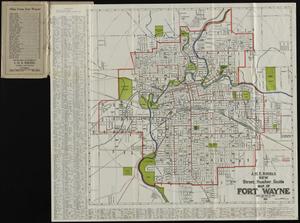 J.M.E. Riedel's new street number guide map of Fort Wayne