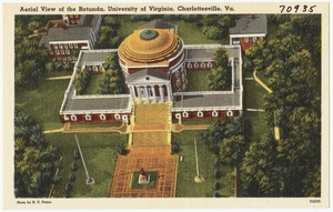 Aerial view of the Rotunda, University of Virginia, Charlottesville, Va.