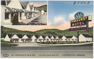 Pinehurst Motel, U.S. highways 60 & 220... At city limits east of... Covington, Virginia