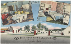 Siesta Motor Court & Restaurant, U.S. Route # 301 -- 2 1/2 mi. north of Emporia, Virginia