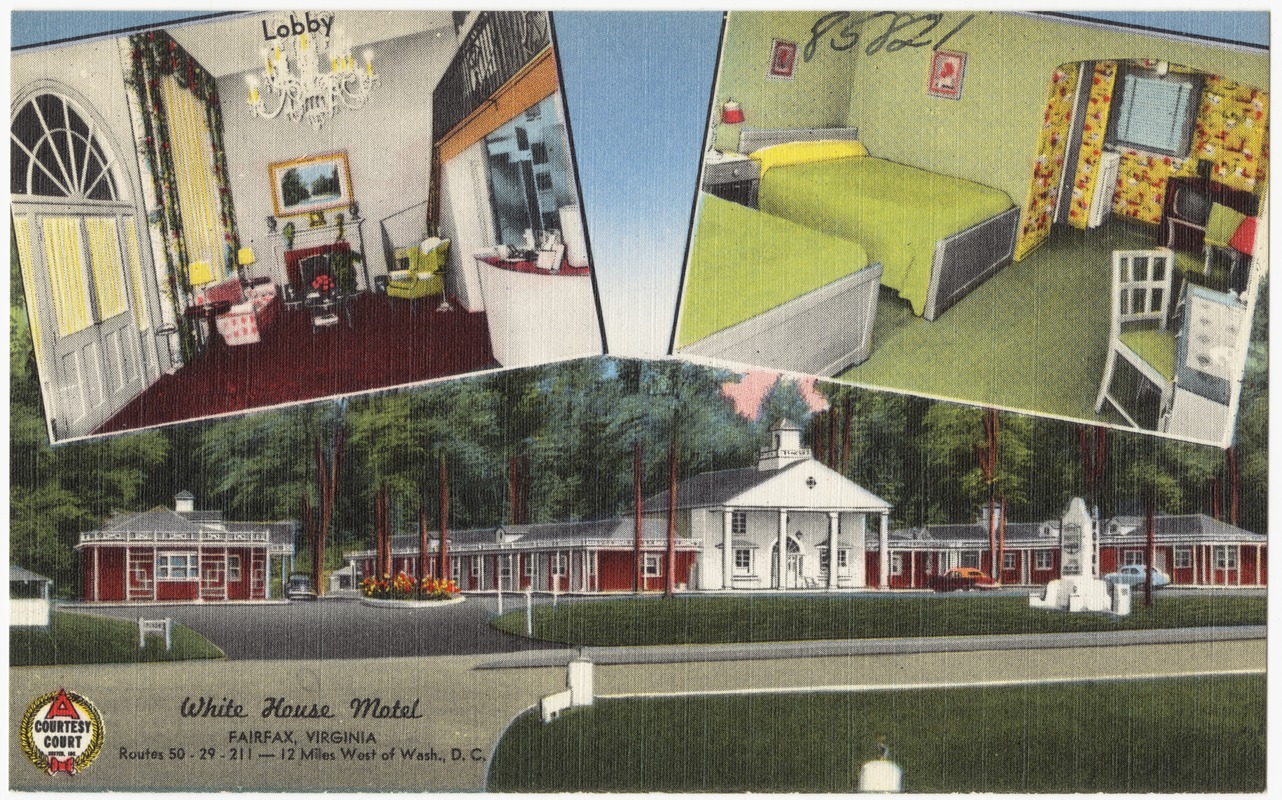 White House Motel, Fairfax, Virginia, routes 50 - 29 - 211 -- 12 miles west of Wash., D. C.