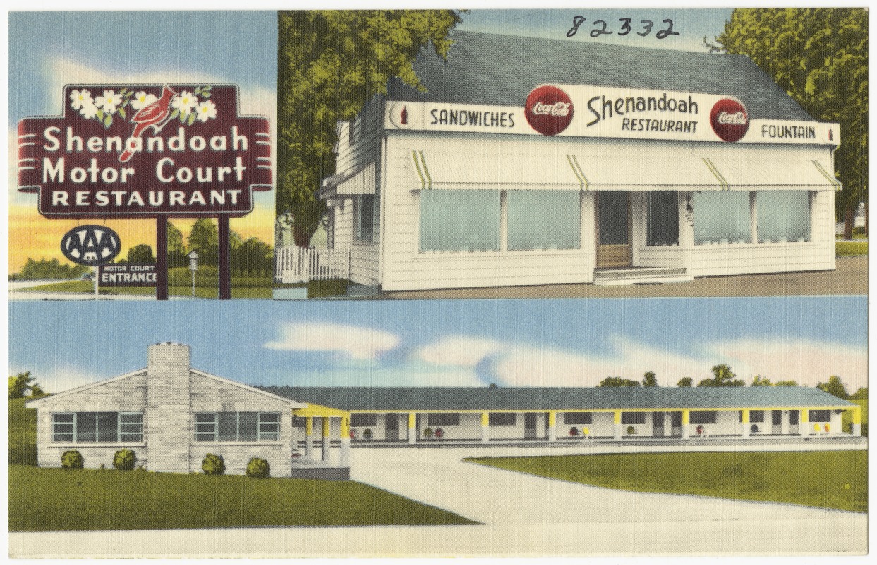 Shenandoah Motor Court and Restaurant, U.S. Route No. 11, 15 miles north of Roanoke, Va., 19 miles south of Natural Bridge, Va.