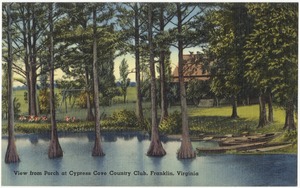View from porch at Cypress Cove Country Club, Franklin, Virginia