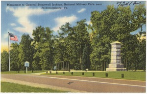 Monument to General Stonewall Jackson, National Military Park, near Fredericksburg, Va.