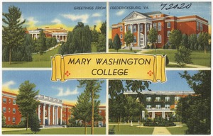 Mary Washington College, greetings from Fredericksburg, VA.