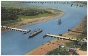 Appomattox River Bridge entrance to Hopewell, Va.