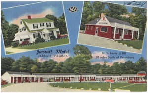 Jarratt Motel, Jarratt, Virginia, U.S. Route #301, 30 miles south of Petersburg