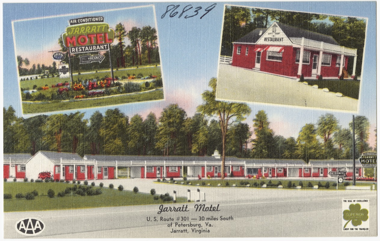 Jarratt Motel, U.S. Route #301 -- 30 miles south of Petersburg, Va., Jarratt, Virginia