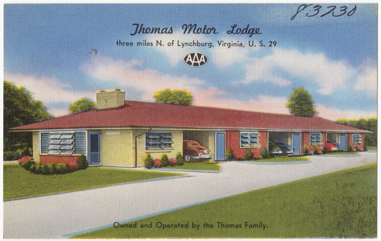Thomas Motor Lodge, three miles N. of Lynchburg, Virginia, U.S. 29