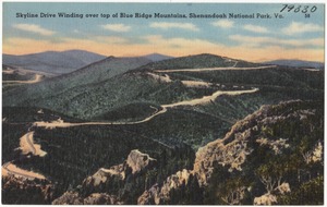 Skyline Drive winding over top of Blue Ridge Mountains, Shenandoah National Park, Va.