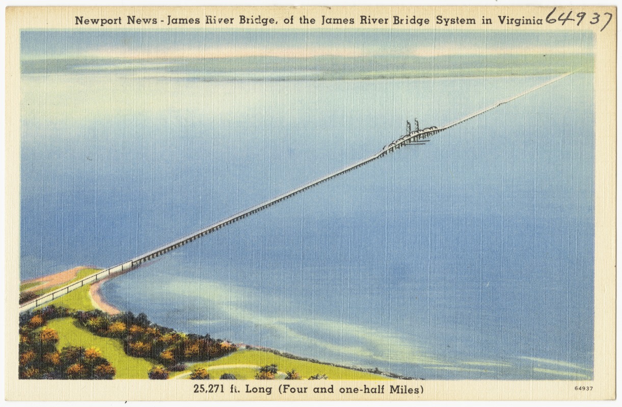 Newport News -- James River Bridge, of the James River Bridge System in Virginia, 25,271 ft. long (four and one-half miles)