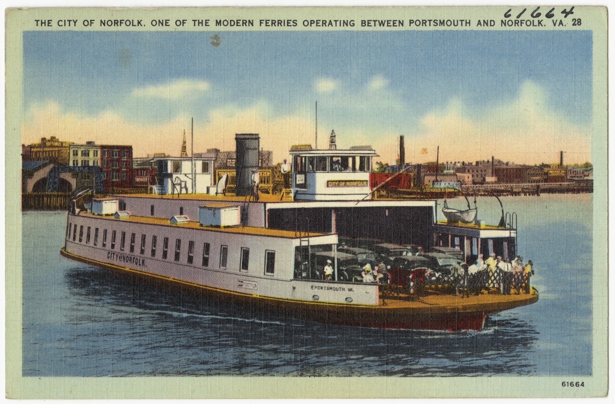 The City of Norfolk, one of the modern ferries operating between Portsmouth and Norfolk, VA.