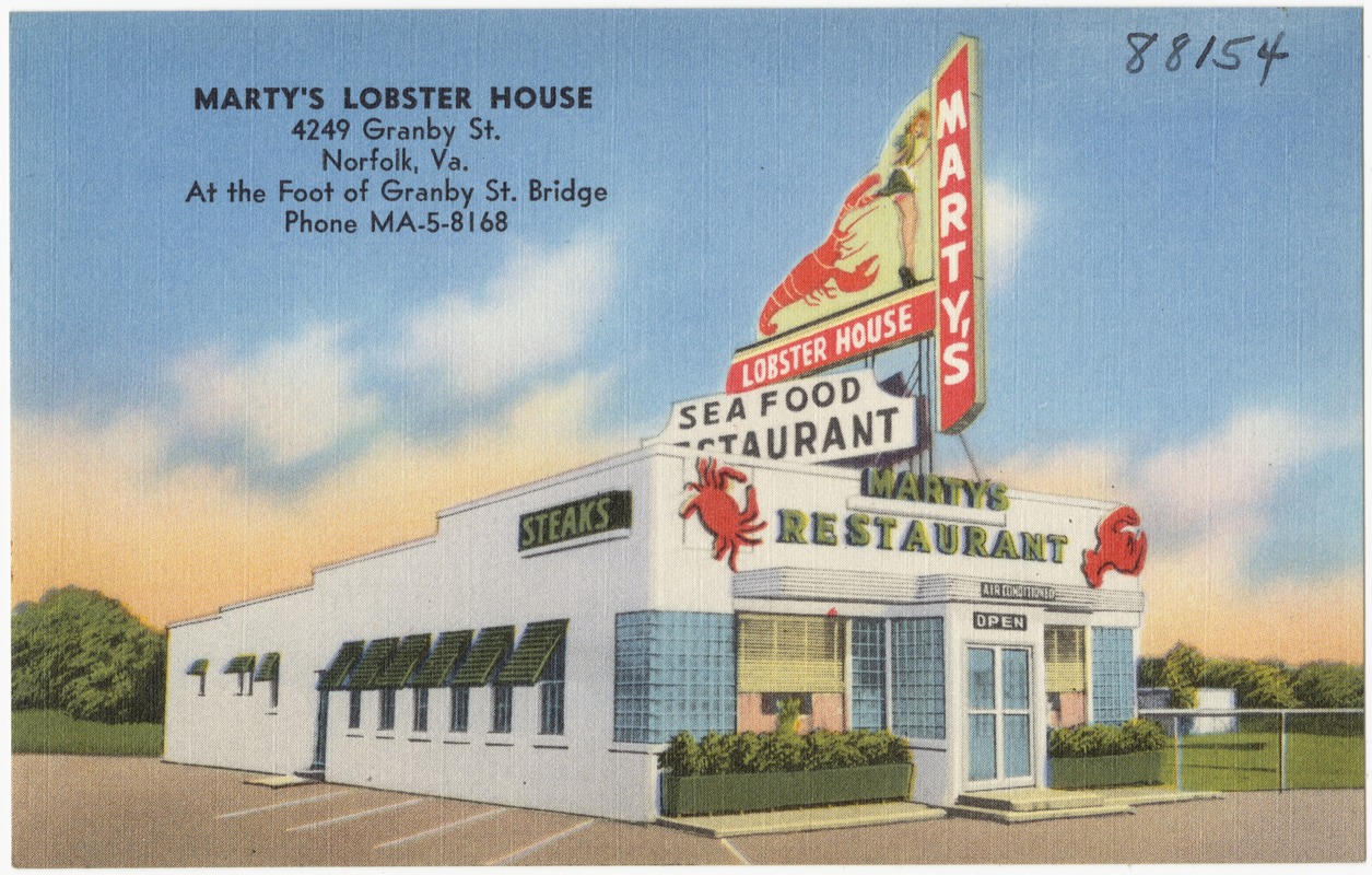 Marty's Lobster House, 4249 Granby St., Norfolk, Va. Digital Commonwealth