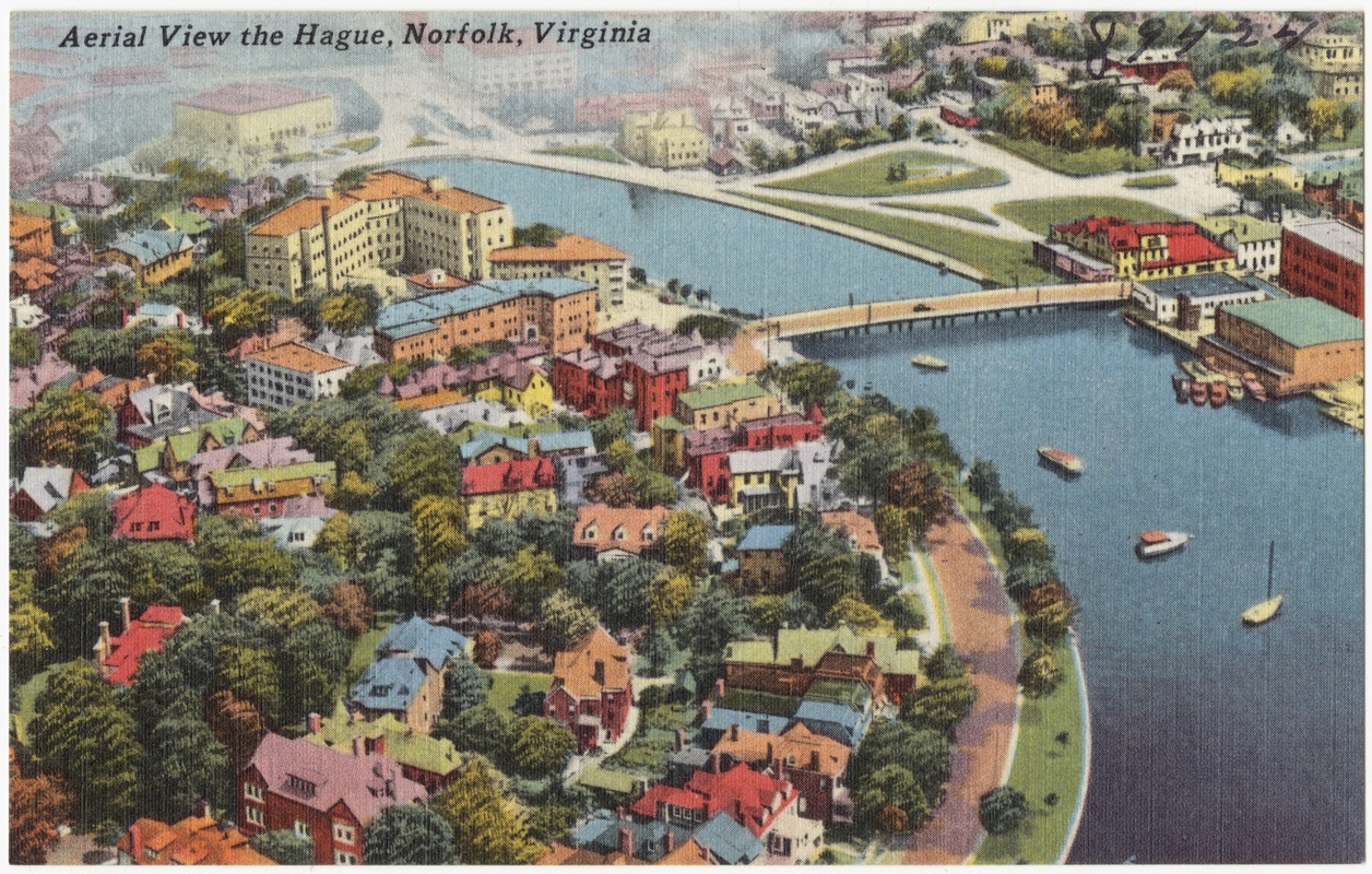 Aerial view the Hague, Norfolk, Virginia - Digital Commonwealth