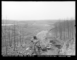 Wachusett Reservoir, relocation Central Massachusetts Railroad, westerly from station 130+, Clinton, Mass., Apr. 9, 1903