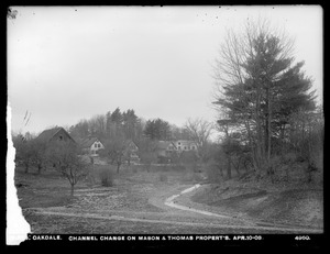 Wachusett Reservoir, channel change on Mason and Thomas properties, Oakdale, West Boylston, Mass., Apr. 10, 1903