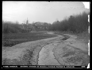 Wachusett Reservoir, channel change on Mason and Thomas properties, Oakdale, West Boylston, Mass., Apr. 10, 1903