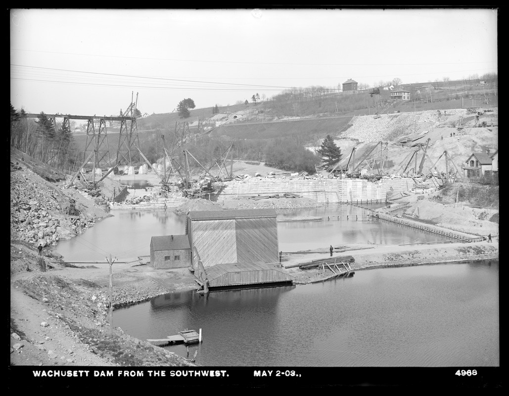 Wachusett Dam, from the southeast, Clinton, Mass., May 2, 1902