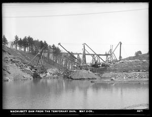 Wachusett Dam, from the temporary dam, Clinton, Mass., May 2, 1902