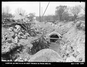 Weston Aqueduct, Section 13, deep trench, westerly from station 595+60, Weston, Mass., May 11, 1903
