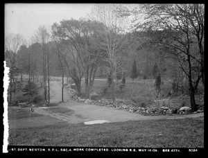 Distribution Department, supply pipe lines, Section 4, work completed, looking southeasterly (compare with No. 4774); golf course, hole No. 7 in foreground, Newton, Mass., May 14, 1903