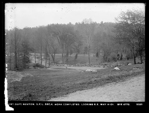 Distribution Department, supply pipe lines, Section 4, work completed, looking southeasterly (compare with No. 4773); golf course, hole No. 7 in foreground, Newton, Mass., May 14, 1903