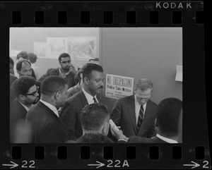 Mayor Kevin White, right and others, during the Boston Redevelopment Authority sit-in