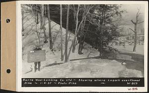 Barre Wool Combing Co. Ltd., showing where lagoon overflowed dike, Barre, Mass., Jan. 4, 1935