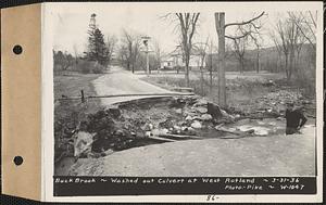 Buck Brook, washed out culvert at West Rutland, Rutland, Mass., Mar. 31, 1936