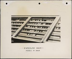 Exposure rack, panels in rack
