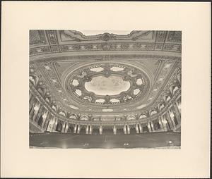 Interior view of Boston Opera House, ceiling in auditorium