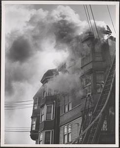 Burning building, Boston