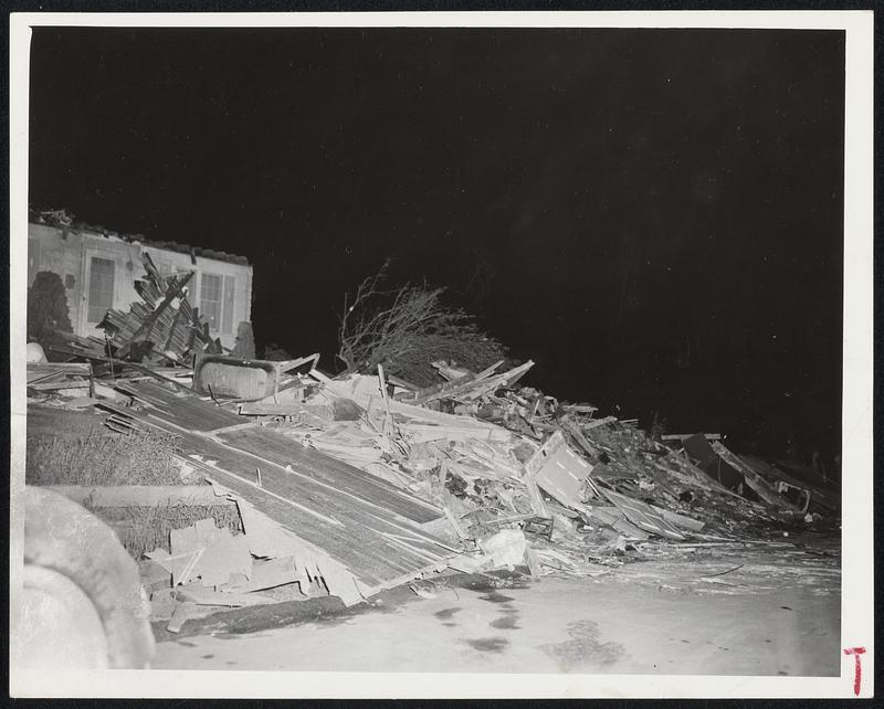 Only A Mass Of Rubble And Debris remain at the Great Brook housing project in Worcester after New England's worst tornado ripped central massachusetts.