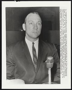 Ralph R. Roton, of Fairfield, Ala., a Ku Klux Klansman, is shown 2/8 as he told the House Committee on Un-American Activities that he became an under-cover agent for an Alabama legislative committee set up to investigate Communist influences, following an interview he had with Gov. Wallace. Roton said that as far as he knew, Wallace "had no idea" that he was a member of the Klan.