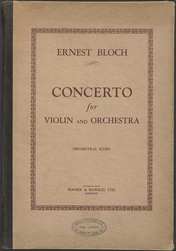 Concerto for violin and orchestra : orchestral score - Digital Commonwealth