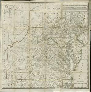 A map of the country between Albemarle Sound, and Lake Erie, comprehending the whole of Virginia, Maryland, Delaware and Pensylvania, with parts of several other of the United States of America