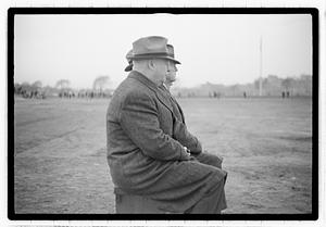 Boston Park Department Commissioner William Long seated next to three other men