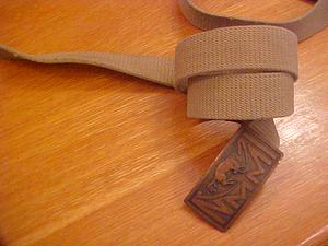 Tan belt with buckle