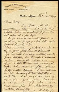 H.S. Shepard to Walter Spooner Feb. 1 1894