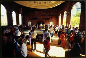 Boston circa 1990: Inside the rotunda of Faneuil Hall