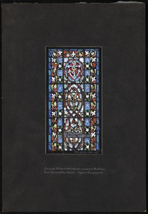 Design for norhteast aisle window, second from the entrance, First Congregational Church, Oxford, Massachusetts.