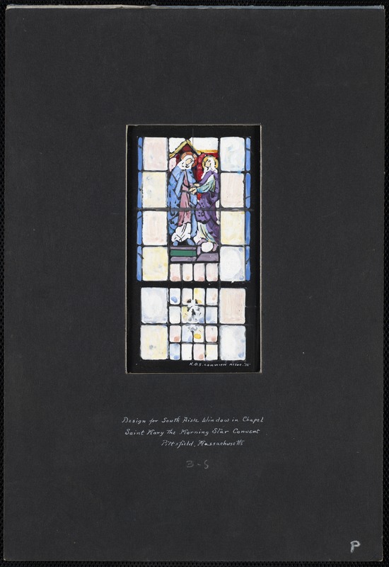 Design for south aisle window in chapel, Saint Mary the Morning Star Convent, Pittsfield, Massachusetts, 3-S