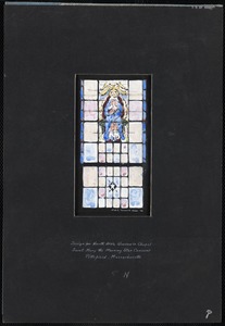 Design for north aisle window in chapel, Saint Mary the Morning Star Convent, Pittsfield, Massachusetts, 5 N