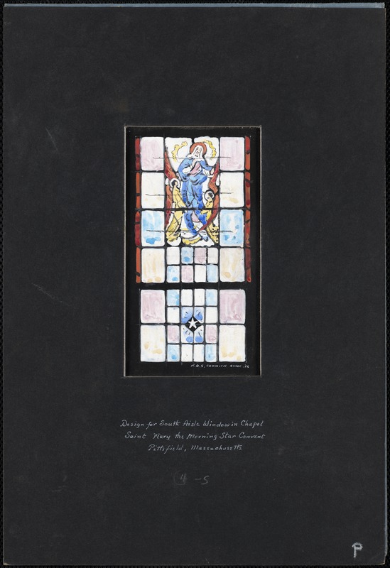 Design for south aisle window in chapel, Saint Mary the Morning Star Convent, Pittsfield, Massachusetts, 4-S